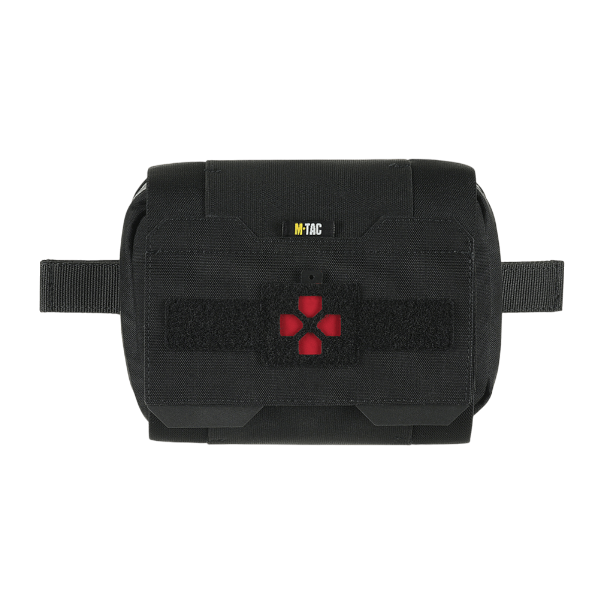 M-Tac Horisontal Medic Lomme Large Elite i slidstærk Cordura 500D, ideel til personlige førstehjælpssæt, vises forfra.