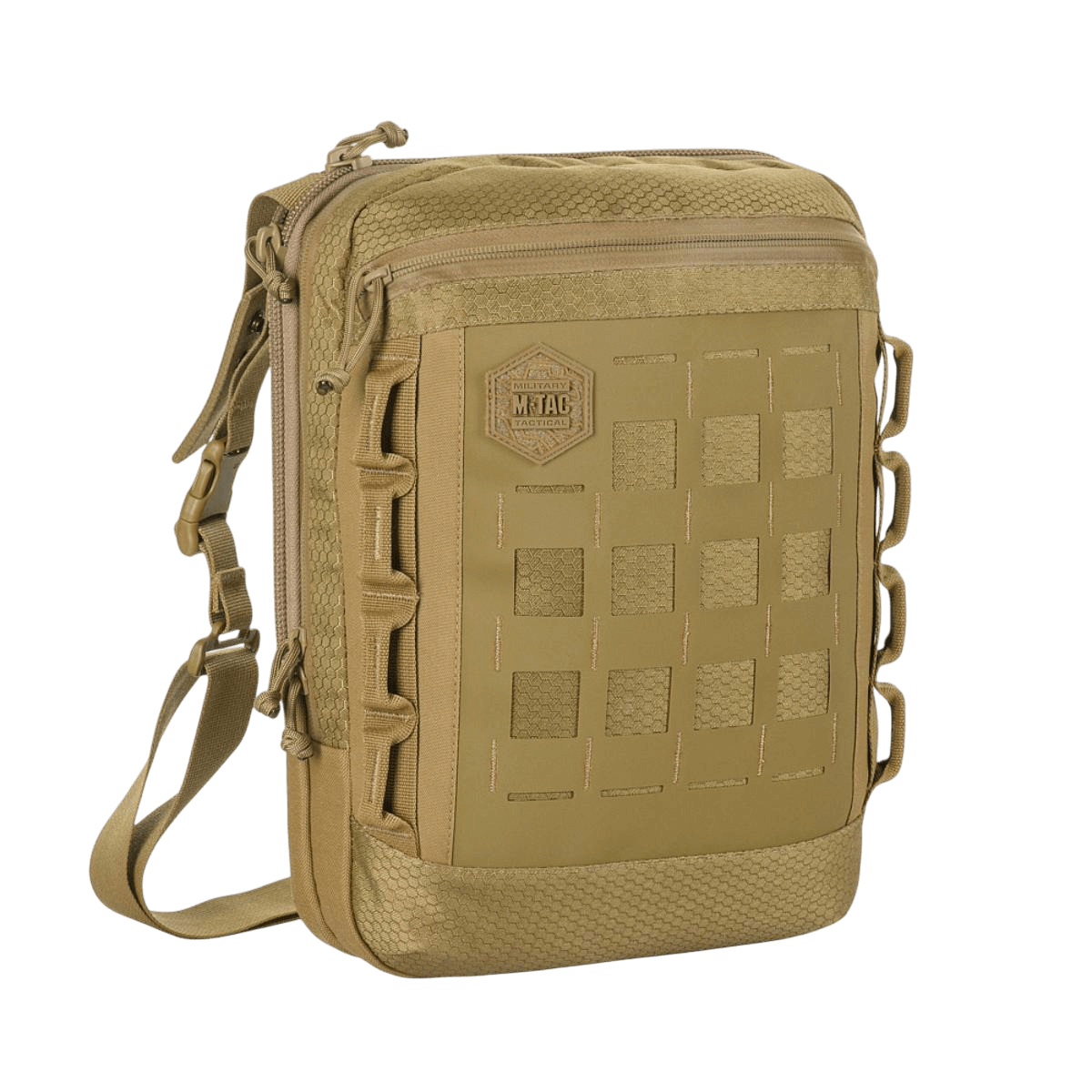 M-Tac Tablet Bag Laser Cut Hex i Cordura materiale, optimal til EDC og skjult våben, med frontpanel Laser Cut MOLLE
