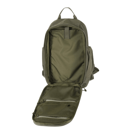 M-Tac STURM Elite Rygsæk 15L åben med rummeligt hovedrum og MOLLE panel.