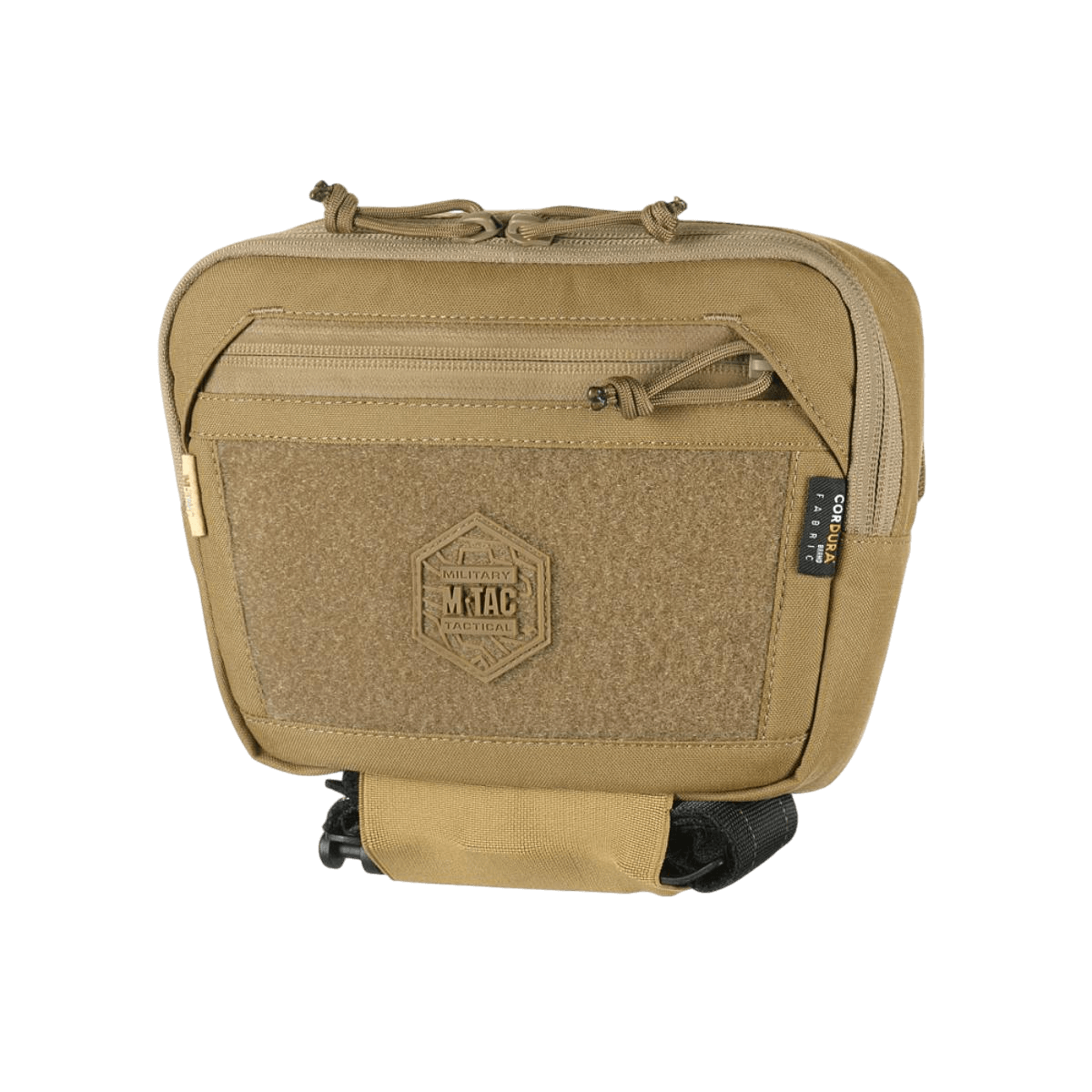 M-Tac Large Elite Gen.II Skuldertaske i Cordura 500D med tre hovedrum og front Velcro-panel til taktisk brug og daglig transport.