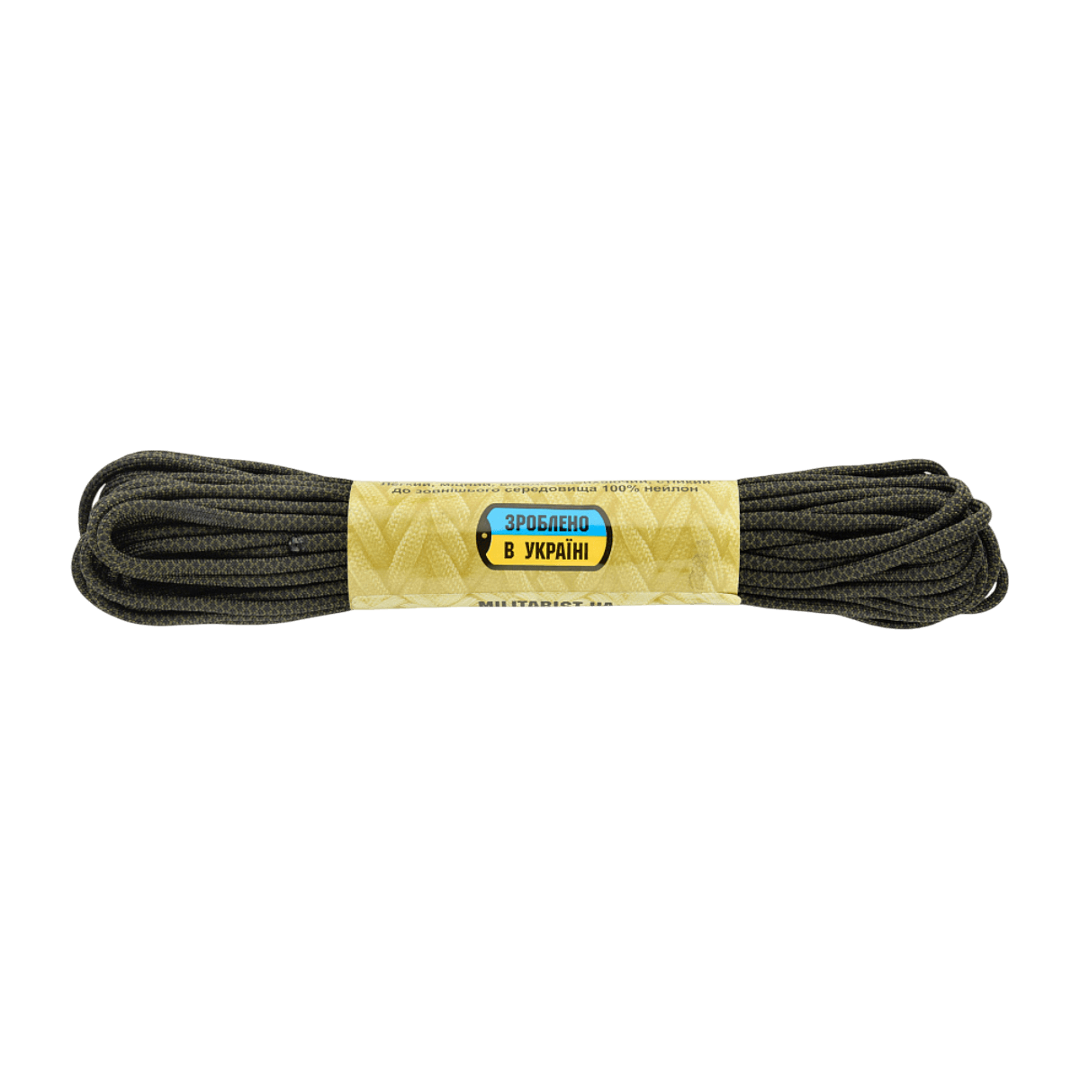 M‑Tac Paracord 550 Type III 15 m, stærk nylonkordel til friluft og nødbrug, 7 nylontråde, brudstyrke 240 kg. Farve: mørk grå.