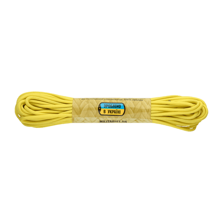 M‑Tac Paracord 550 Type III 15 m i stærk gul nylon til friluft og nødbrug, 15 m længde, 4 mm diameter, 240 kg brudstyrke.