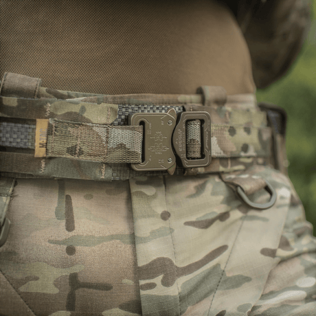 M-Tac Tiger Bælte Cobra Buckle i multicam med holdbar spænde og taktisk fastgørelse, designet til professionel kropsbeskyttelse, galleri position 1