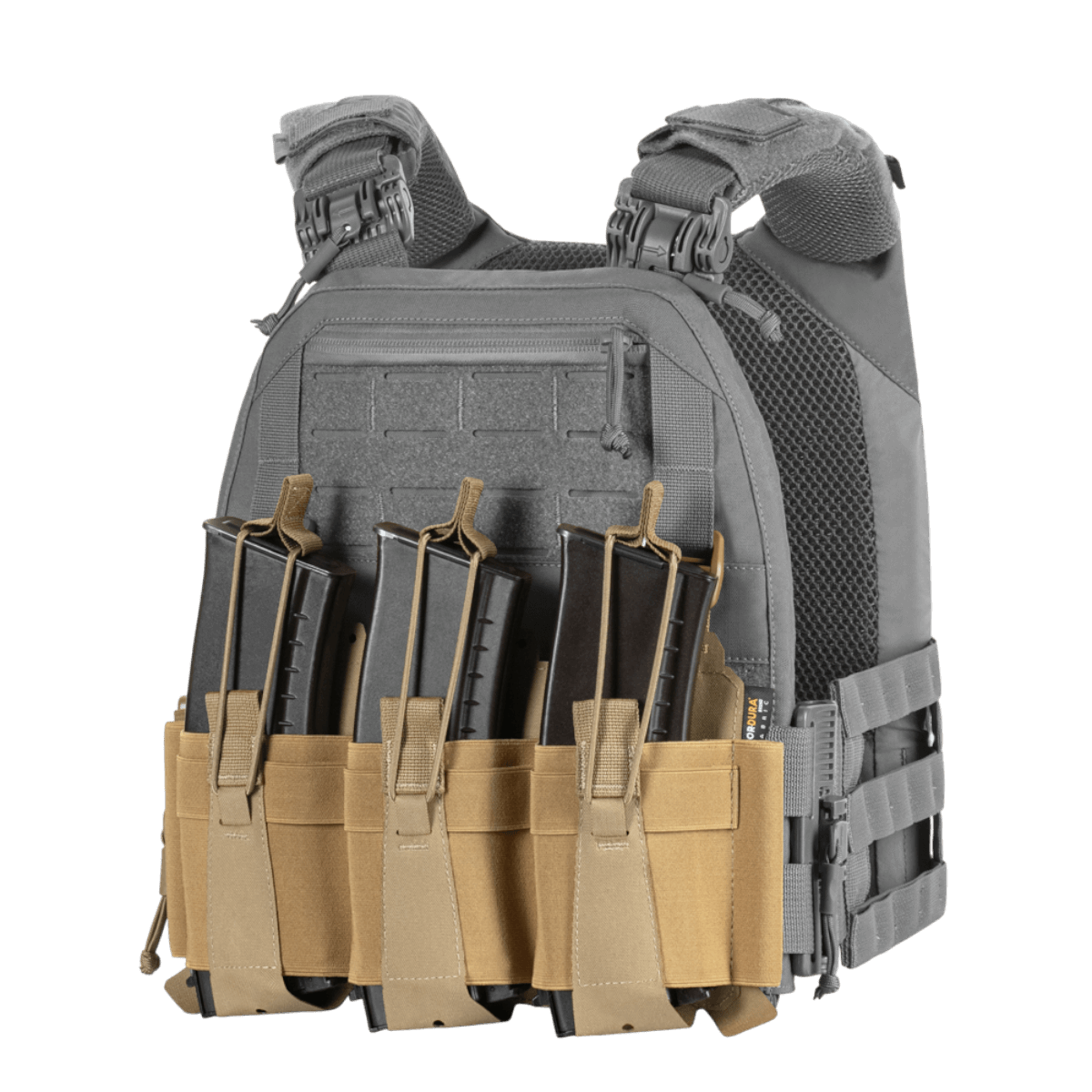 M-Tac Frontpanel til Cuirass QRS Pladebærer Tre Magasiner, designet til sikkert at holde AK/AR-seriens magasiner, lavet af Cordura Squadron