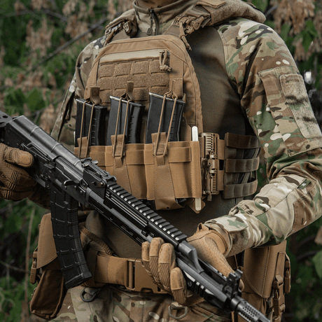 M-Tac Frontpanel til Cuirass QRS Plate Carrier 3 Magasiner i elastisk materiale til NIJ-certificeret taktisk kropsbeskyttelse, galleri position 1