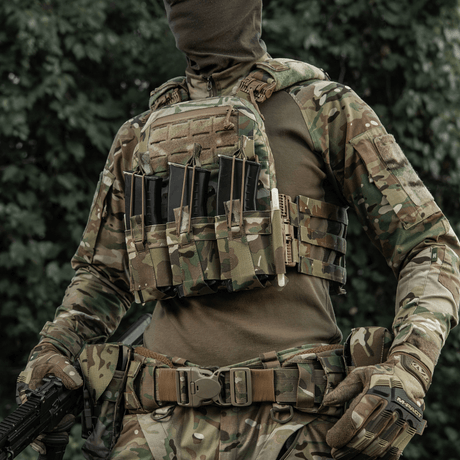 M-Tac Frontpanel til Cuirass QRS Plate Carrier 3 Magasiner i camouflagemønster med elastisk bæremateriale, NIJ-certificeret, galleri position 1.