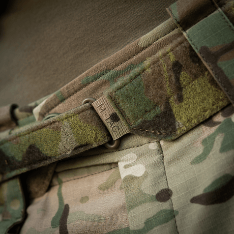 M‑Tac Internal Tiger-bälte i Cordura 500D med Velcro-fäste, designat för militär och taktisk utrustning. Visad i kamouflage.
