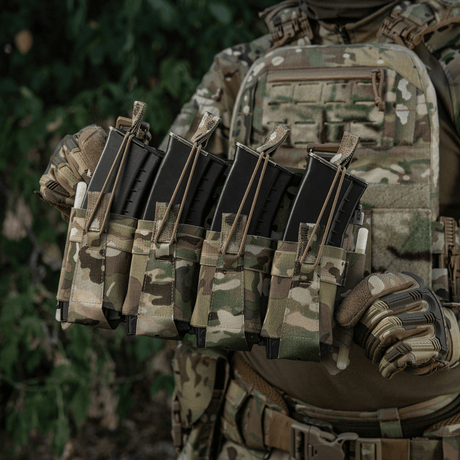 M-Tac frontpanel till Plate Carrier Cuirass QRS för 4 magasin i multicam elastiskt material, NIJ-certifiering, galleri position 1.
