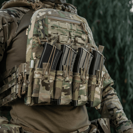 M-Tac frontpanel till Plate Carrier Cuirass QRS för 4 magasin i multicam elastiskt material, NIJ-certifiering, galleri position 1.