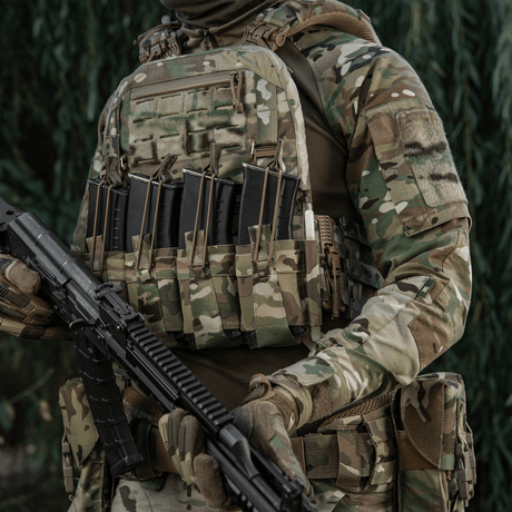 M-Tac frontpanel till Plate Carrier Cuirass QRS för 4 magasin i multicam elastiskt material, NIJ-certifiering, galleri position 1.