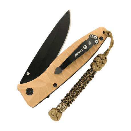 Flätad M-Tac Knife Lanyard Scandinavian i paracord, fäst vid hopfällbar fickkniv, tillför stil och funktion