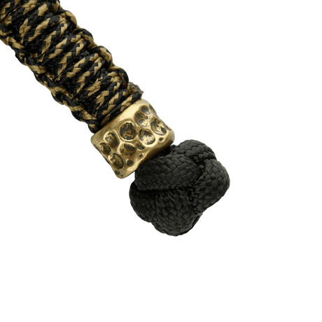 M-Tac Knife Lanyard Scandinavian Granule i flätad paracord med gyllene detaljer och svart knut, stilfullt tillbehör för fickknivar