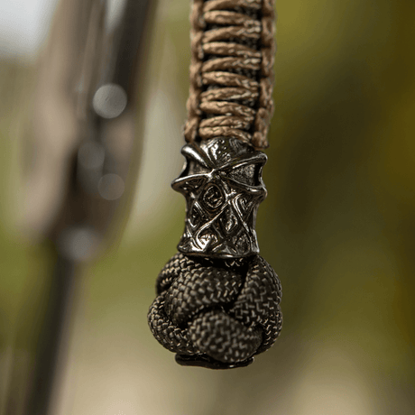 M-Tac Knife Lanyard Ninja i paracord med cupronickelpärla, stilfullt ficktillbehör, 14,5 cm långt, flexibel greppförlängare