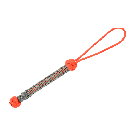 M-Tac Knife Lanyard Ninja i orange paracord med kobber-nikkel pärla, 14,5 cm lång, för snabbare knivhantering och personlig stil