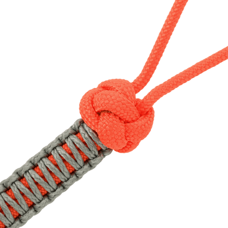 M-Tac Knife Lanyard Ninja i flätad paracord, orange och grå design, tillför stil och funktion till din kniv. Praktisk lanyard för snabb åtkomst