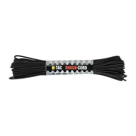 M-Tac Paracord Shock-Cord 15m multifunktionell och elastisk lina för militär, friluftsliv och sport i svart färg
