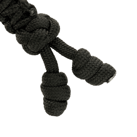 Svart M-Tac Loopy Snake Skull Lanyard i flätad paracord för knivar och småutrustning. Hållbar och stilfull förlängning av handtaget.
