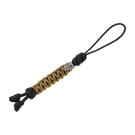 M-Tac Loopy Snake Skull Lanyard i flätad paracord med skalledekoration, idealisk för kniv eller utrustning, flexibel och hållbar.