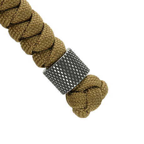 Flätad paracord-lanyard med Viper-pärla i rostfritt stål från M-Tac, M-Tac Viper Lanyard Stainless Steel i närbild.