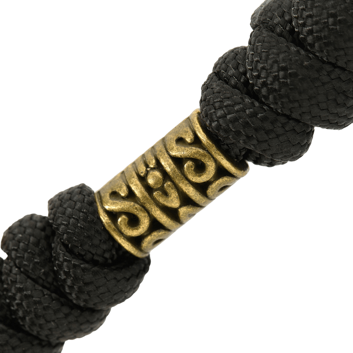 M-Tac Zeus Lanyard i flettet paracord med messingdetalje, ideel til hurtig adgang til kniv og udstyr, stilfuldt og fleksibelt design.