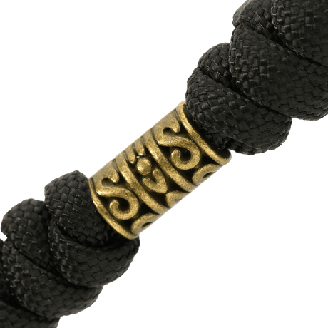 M-Tac Zeus Lanyard i flätad paracord med mässingsdetalj, idealisk för snabb åtkomst till kniv och utrustning, stilfull och flexibel design.