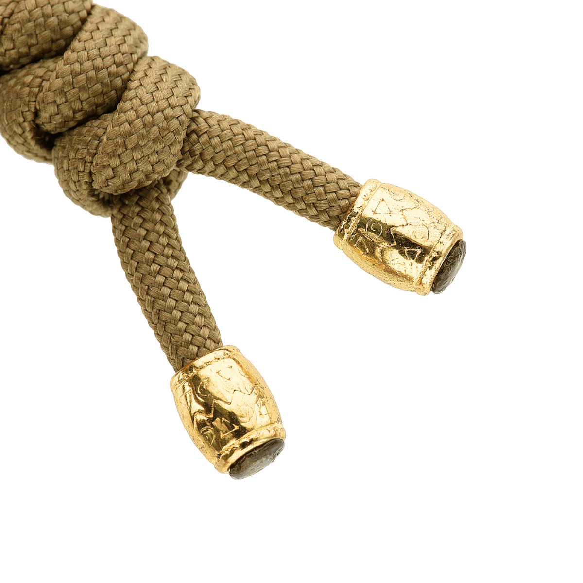 Detalje af M-Tac Zeus Lanyard i flettet paracord med dekorative ender. Perfekt til kniv, lygte eller andet udstyr.