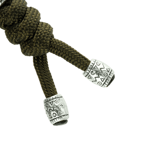 M-Tac Zeus Stainless Steel Lanyard med flätad paracord och dekorativ pärla i rostfritt stål, perfekt för snabb åtkomst till utrustning.