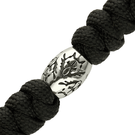 M-Tac Zeus Stainless Steel Lanyard med flätad paracord och dekorativ pärla i rostfritt stål, flexibel och hållbar för utrustning.