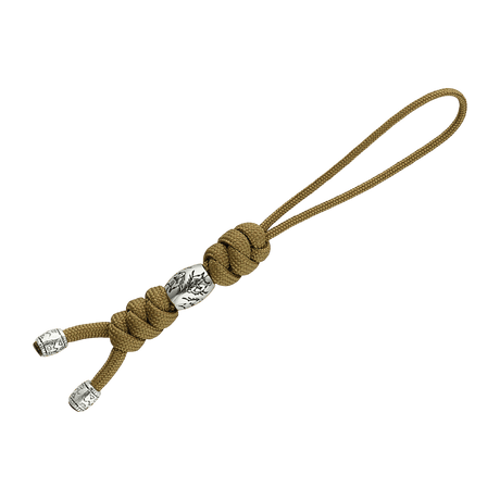 M-Tac Zeus Stainless Steel Lanyard med dekorativ pärla och flätad paracord för snabb åtkomst till kniv och utrustning.