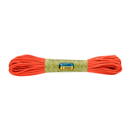 M-Tac Paracord Survival 15m i orange, stark nylonparacord för friluftsliv och överlevnad, brottstyrka 240 kg, diameter 4 mm.