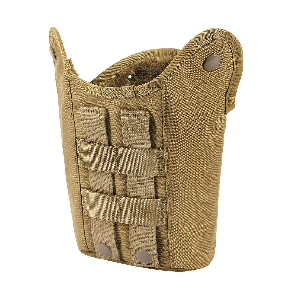 M-Tac Flaskeholder MOLLE i slidstærk polyester med PVC-belægning. Perfekt til vandreture og udendørs aktiviteter. Mål: 120 x 70 x 170 mm.