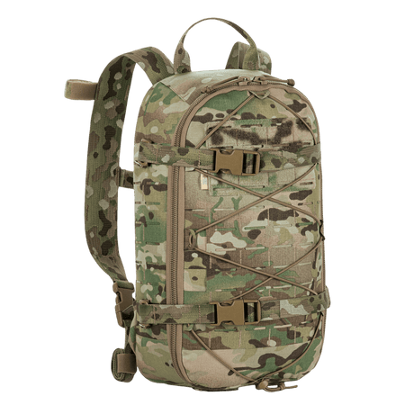 M-Tac Rygsäck Sturm Elite Gen.II i camouflagedesign med MOLLE-system och elastisk snörning för fältutrustning och bärning.
