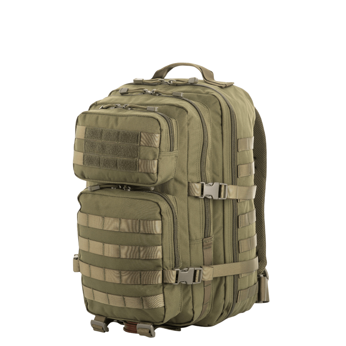 M-Tac Assault Pack, byrygsæk eller kort vandretur, MOLLE-system, store lynlåslommer, komfortable skulderremme, 42x20x25 cm, 1100 g.