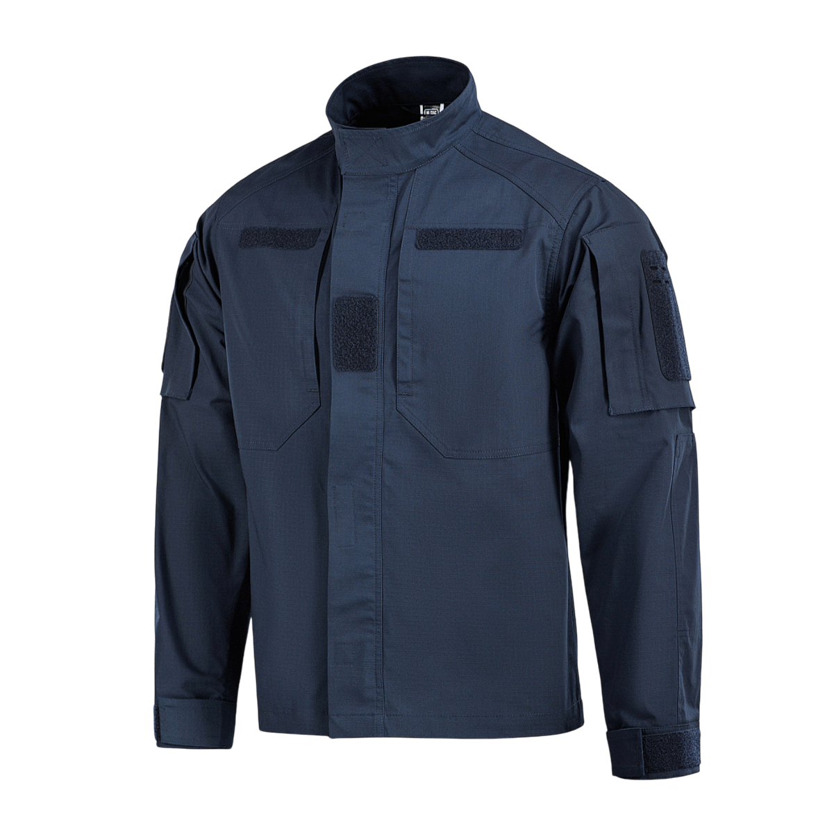 M-Tac Jakke Patrol Flex i sort med ståkrave og taktiske lommer, ideel til praktisk brug med Velcro og YKK fittings.