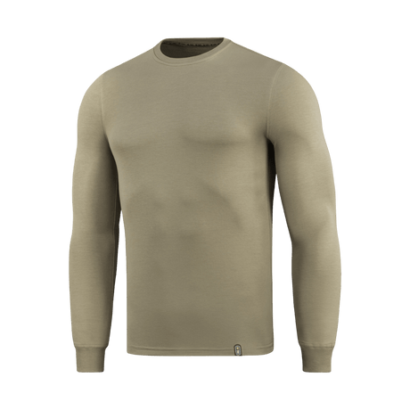M-Tac Pullover 4 Seasons med rund hals i beige, minimalistisk design för taktisk och vardagsbruk, gjord av bomull och elastan