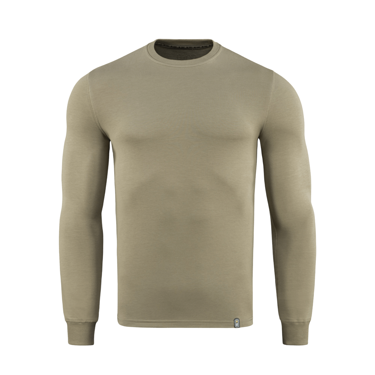 M-Tac Pullover 4 Seasons i beige med rund hals, lavet af 95% bomuld og 5% elastan, perfekt til hverdag og taktisk brug året rundt.