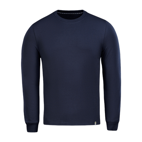 M-Tac Pullover 4 Seasons i marinblå, minimalistisk design, rund hals, elastiska muddar, 95% bomull, perfekt för året runt bruk