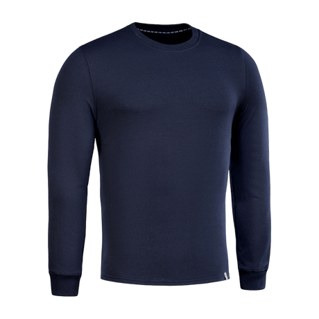 M-Tac Pullover 4 Seasons i mörkblå med minimalistisk design för helårsbruk. Material: bomull och elastan. Passar för vardag och taktisk användning
