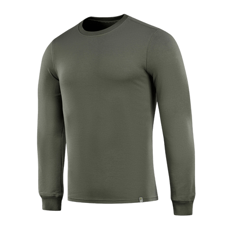 M-Tac Pullover 4 Seasons i olivgrön med rund hals, perfekt för användning året runt. Minimalistisk design i 95% bomull och 5% elastan.