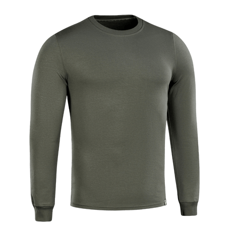 M-Tac Pullover 4 Seasons i olivgrön med rund hals, perfekt för taktisk användning och vardagsbruk året runt.