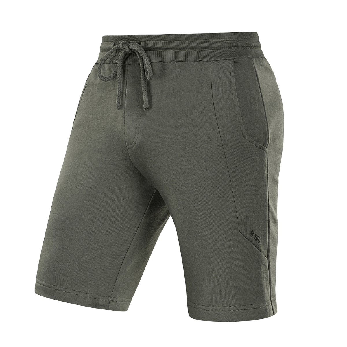 M-Tac Shorts Casual Fit Cotton i åndbart bomuld, mørkegrøn med elastik i taljen og diskret logo, ideel til sommerkomfort.