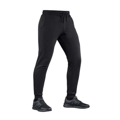 M-Tac Bukser Cotton Classic i sort, alsidige sportbukser til løb og fitness, lavet af 100% bomuld for komfort og åndbarhed.