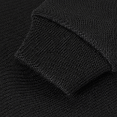 Detalje af ærmekant på M-Tac Sweatshirt Cotton Hard i 100% bomuld, der viser ribkantens kvalitet og varmeisolering.