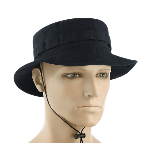 Sort M-Tac Panama Rip-Stop hat med semi-stiv skygge og ventilationshuller, inspireret af amerikansk Boonie-model.