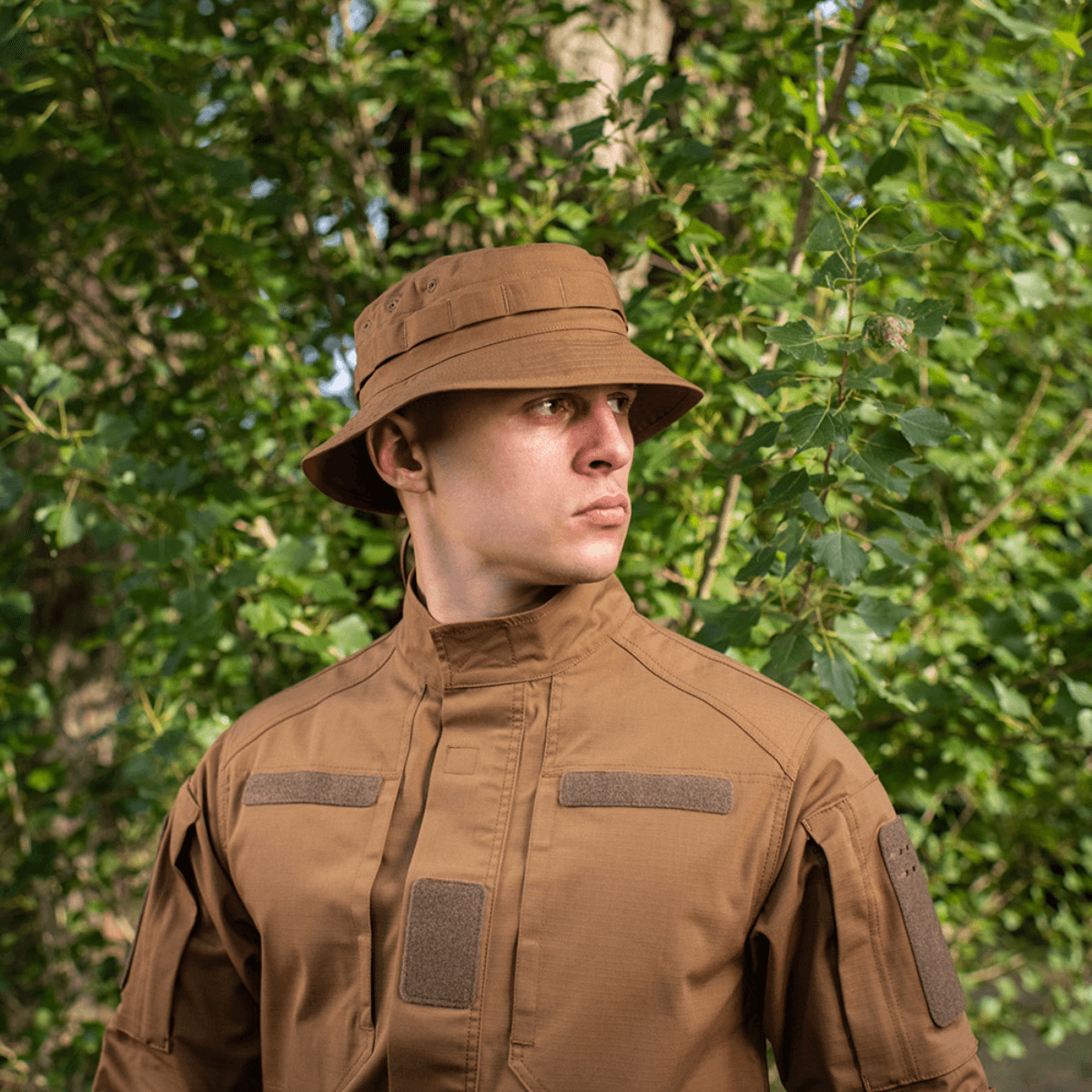M-Tac Panama Rip-Stop army-hat i naturen med semi-stiv skygge og ventilationshuller