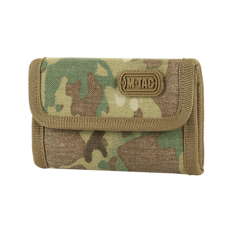 M-Tac Plånbok Elite Gen.II i robust Cordura 500D, kompakt design med fack för kort och kontanter, camouflagemönster, M-Tac-logotyp.