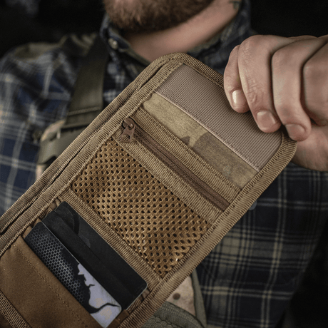 M-Tac Plånbok Elite Gen.II i hållbart Cordura 500D, visar fack för kort och mynt
