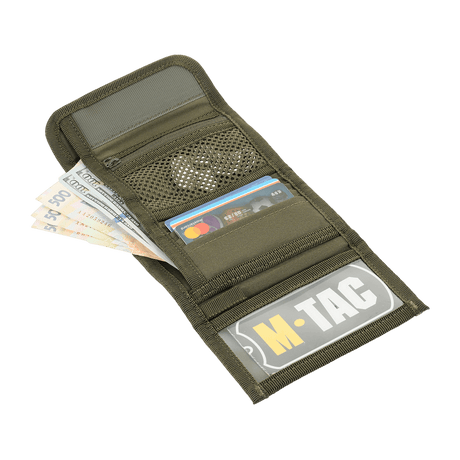 M-Tac Plånbok Elite Gen.II - kompakt svart plånbok med fack för kontanter, kort och dragkedjefack för mynt, tillverkad i hållbart Cordura 500D.