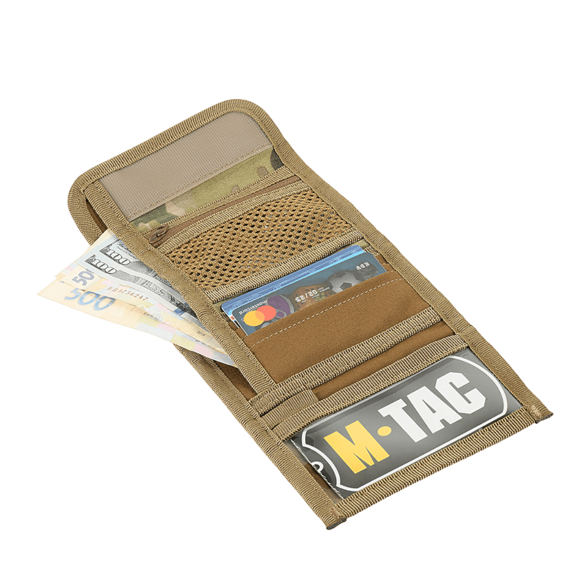 M-Tac Pung med Patch Panel Elite Gen. II i slidstærkt materiale med rum til kort, kontanter og dokumenter.