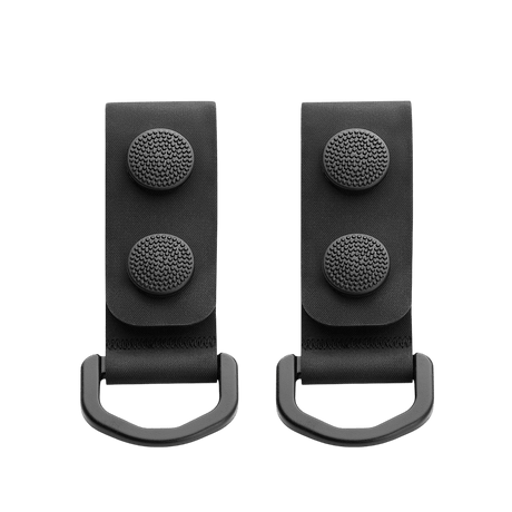 M-Tac Set om 2 – Duty Belt Keepers med D-ringar för taktisk användning, robust svart design för 2-tumsbälten, idealisk för polis.